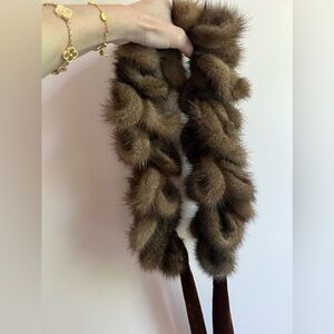 Genuine mink fur scarf